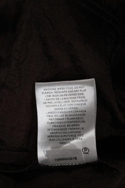 Tibi Womens Brown Cargo Pants Polyester Button Closure Size 2