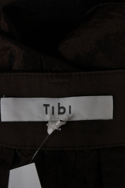 Tibi Womens Brown Cargo Pants Polyester Button Closure Size 2