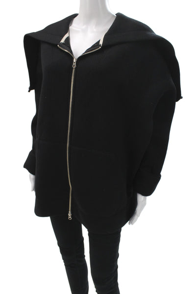 The Frankie Shop Women Basic Jacket Black Zip Long Sleeve Size S
