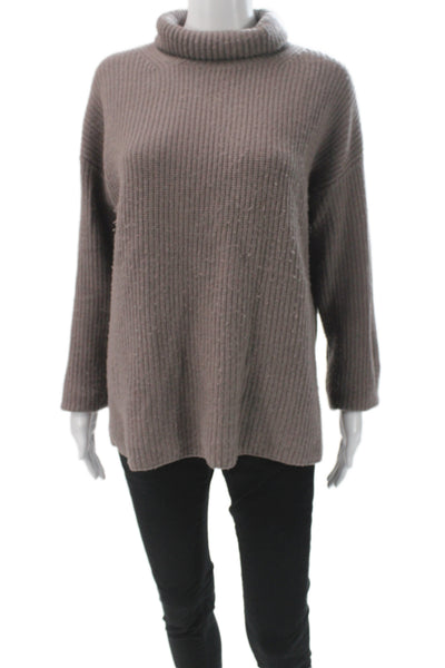 Nordstrom Womens Pullover Turtleneck Sweater Brown 70% Wool Long Sleeve Size M