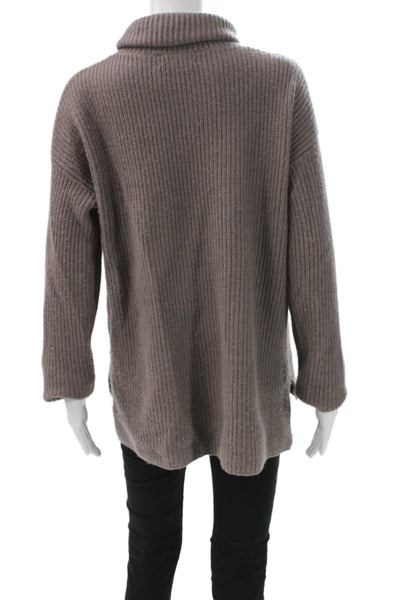 Nordstrom Womens Pullover Turtleneck Sweater Brown 70% Wool Long Sleeve Size M