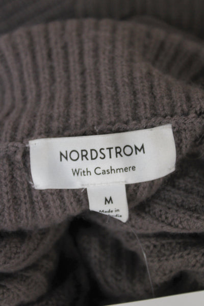 Nordstrom Womens Pullover Turtleneck Sweater Brown 70% Wool Long Sleeve Size M