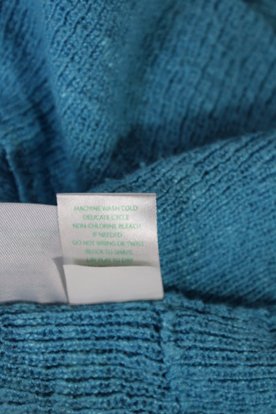 Lilly Pulitzer Womens Cardigan Solid Blue Collared Long Sleeve Viscose Size S