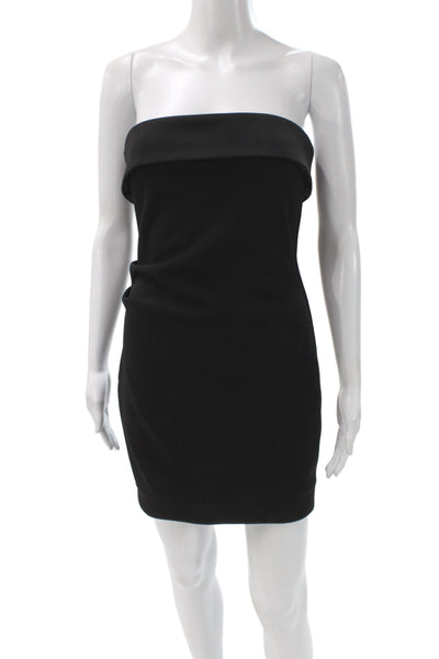 Babaton Womens Black Off the Shoulder Bodycon Dress Zip Above Knee Size S