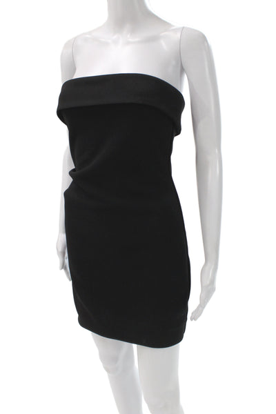 Babaton Womens Black Off the Shoulder Bodycon Dress Zip Above Knee Size S
