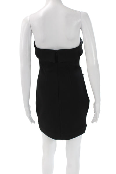 Babaton Womens Black Off the Shoulder Bodycon Dress Zip Above Knee Size S