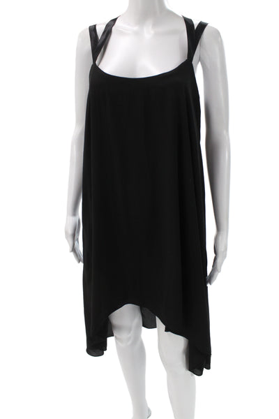Elizabeth & James Women Black Slip Dress Scoop Neck Short Sleeveless Size XS