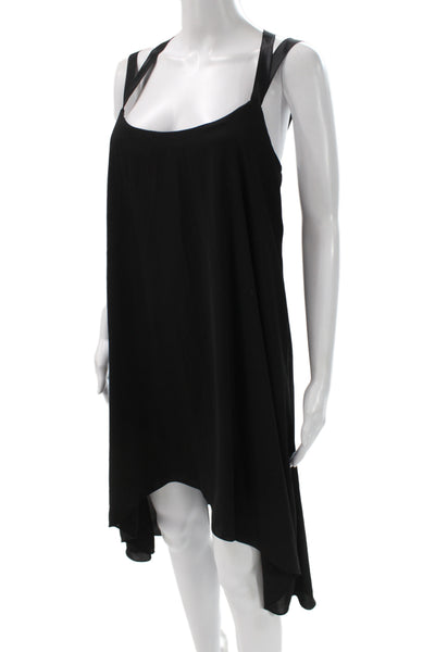 Elizabeth & James Women Black Slip Dress Scoop Neck Short Sleeveless Size XS