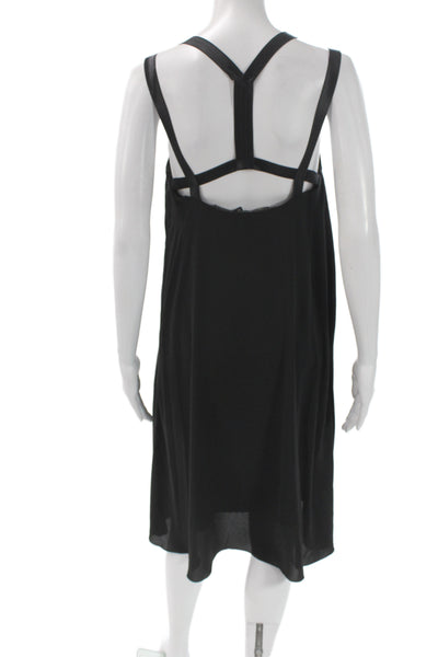 Elizabeth & James Women Black Slip Dress Scoop Neck Short Sleeveless Size XS