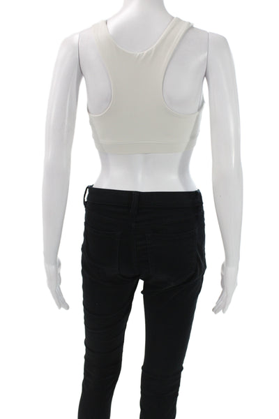 Year Of Ours Womens V Neck Sports Bra White Size Extra Small