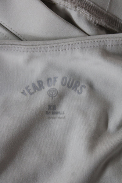 Year Of Ours Womens V Neck Sports Bra White Size Extra Small