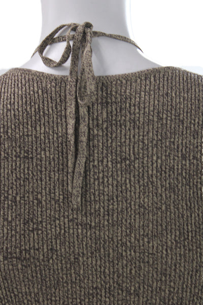Jonathan Simkhai Women Brown Square Neck Long Sleeve Pullover Sweater Size S