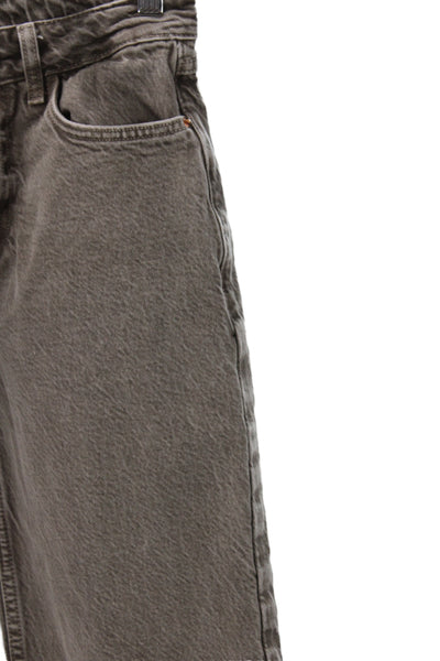 Zara Womens Straight Gray Mid Rise Cotton Jeans Size 2