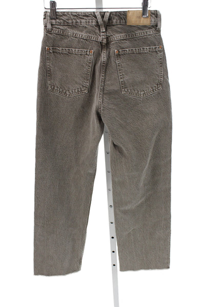 Zara Womens Straight Gray Mid Rise Cotton Jeans Size 2
