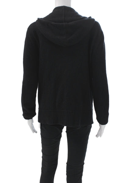 John Varvatos Unisex Leather Black High Neck Cardigan Long Sleeve Casual Size M