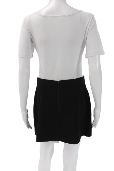 Alice + Olivia Womens Black Mini Skirt Zip Solid Classic Size 6