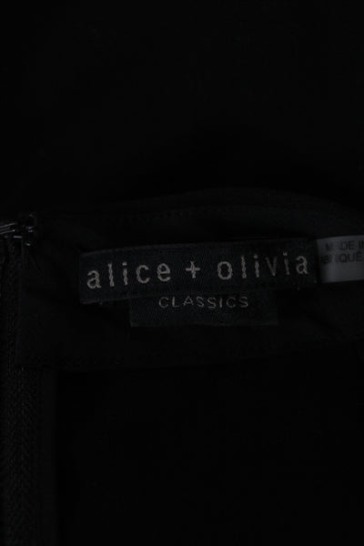 Alice + Olivia Womens Black Mini Skirt Zip Solid Classic Size 6