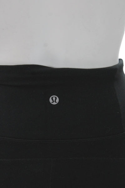 Lululemon Womens Ankle Leggings Black Nylon Athleisure Size 2