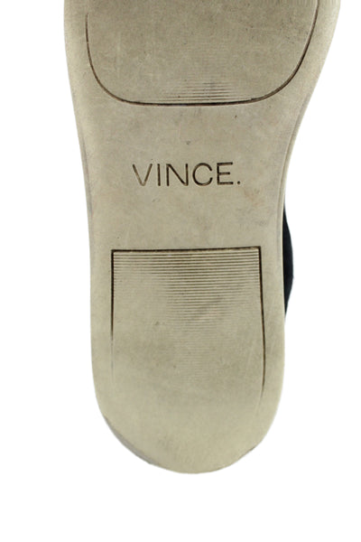 Vince Womens Suede Slip On Platform Sneakers Shoes Black Size 6.5