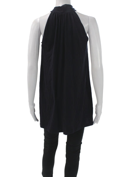 Susana Monaco Womens Halter Tunic Tank Black Rayon Sleeveless Size S