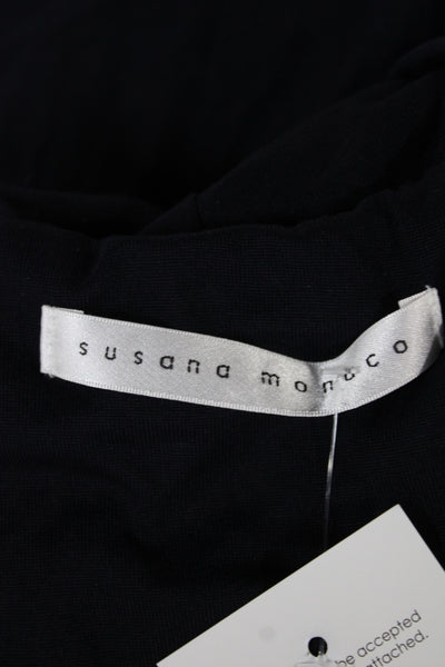 Susana Monaco Womens Halter Tunic Tank Black Rayon Sleeveless Size S