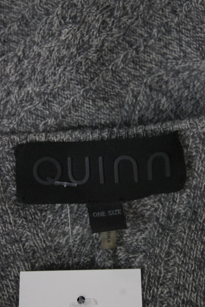 Quinn Womens Gray V-Neck Pullover Sweater Long Sleeve Size One Size