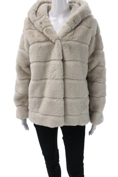 Quince Women Basic Jacket Beige Long Sleeve 100% Polyester Hook & Eye Size XS