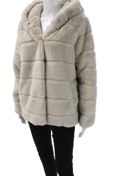 Quince Women Basic Jacket Beige Long Sleeve 100% Polyester Hook & Eye Size XS