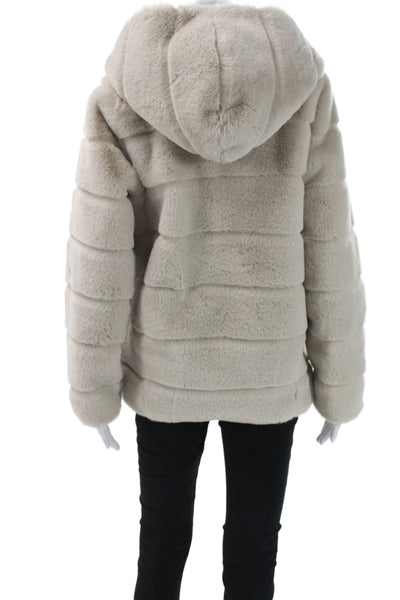 Quince Women Basic Jacket Beige Long Sleeve 100% Polyester Hook & Eye Size XS
