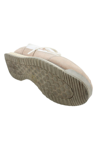 Tretorn Womens Suede Contrast Low Top Rawlins Sneakers White Pink Size 9