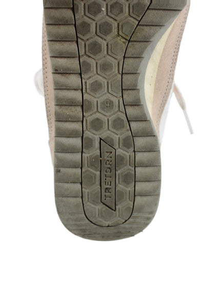 Tretorn Womens Suede Contrast Low Top Rawlins Sneakers White Pink Size 9