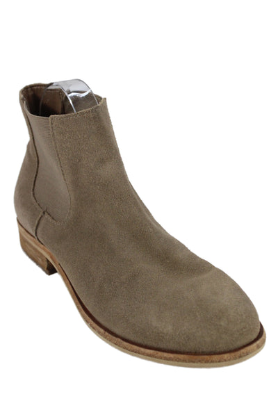 Dolce Vita Womens Suede Stretch Inset Pull On Ankle Boots Beige Size 8.5