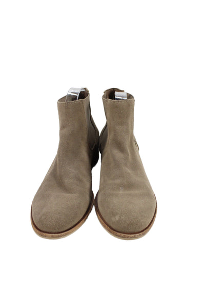 Dolce Vita Womens Suede Stretch Inset Pull On Ankle Boots Beige Size 8.5