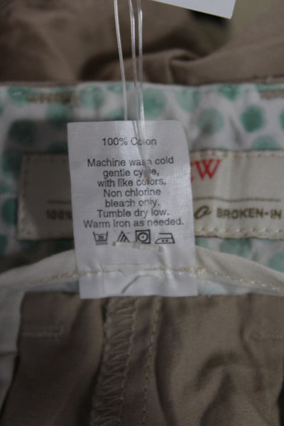 J Crew Women Chino Shorts Beige 100% Cotton Button Closure Size 2
