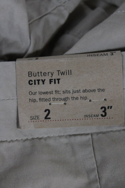 J Crew Women Chino Shorts Beige 100% Cotton Button Closure Size 2
