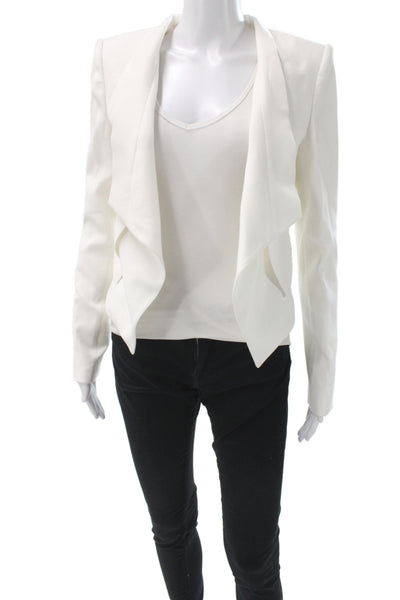 BCBG Max Azria Women Basic Jacket White Rayon Long Sleeve Size XS
