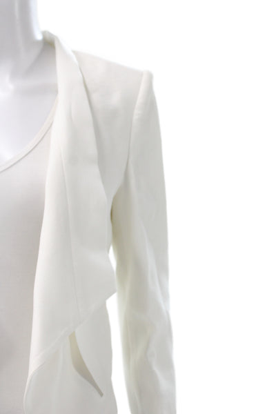 BCBG Max Azria Women Basic Jacket White Rayon Long Sleeve Size XS