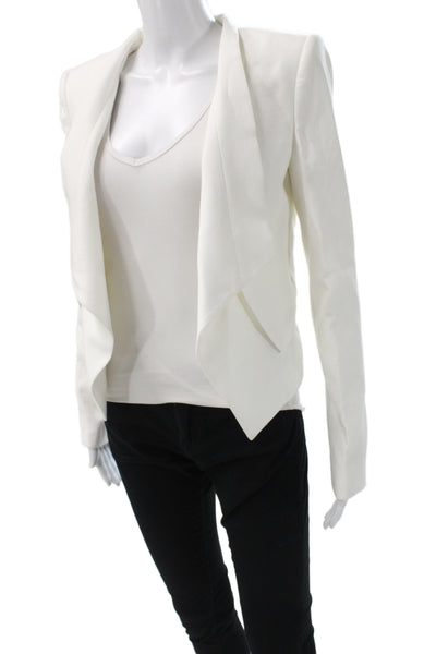 BCBG Max Azria Women Basic Jacket White Rayon Long Sleeve Size XS