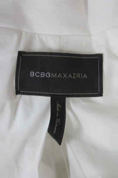 BCBG Max Azria Women Basic Jacket White Rayon Long Sleeve Size XS