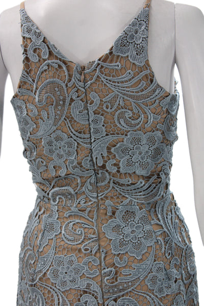 Dress the Population Women Sheath Dress Blue Floral V-Neck Size XS