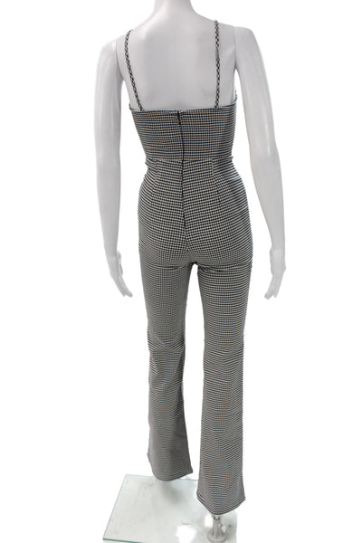 Lovers + Friends Womens Jumpsuit Black Gingham Sweetheart Size 2XS