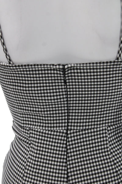 Lovers + Friends Womens Jumpsuit Black Gingham Sweetheart Size 2XS