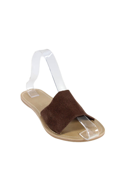 Coconuts by Matisse Womens Leather Slide Sandals Brown Size 6