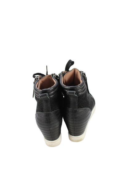 Linea Paolo Womens High-Top Lace-Up Zippered Sneakers Black Size 6