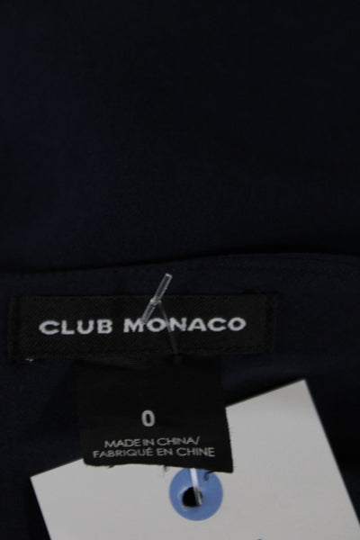 Club Monaco Womens Shift Short Sleeve Lace Up Blue Dress Size 0