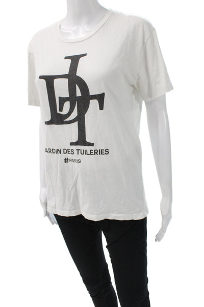 Maje Womens Jersey T-Shirt White Cotton Crew Neck Short Sleeve Size 2