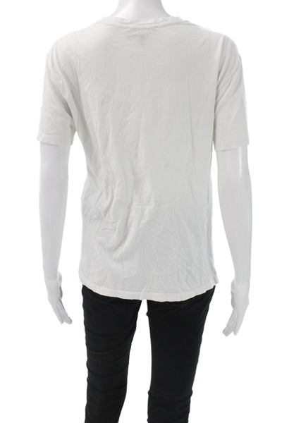 Maje Womens Jersey T-Shirt White Cotton Crew Neck Short Sleeve Size 2