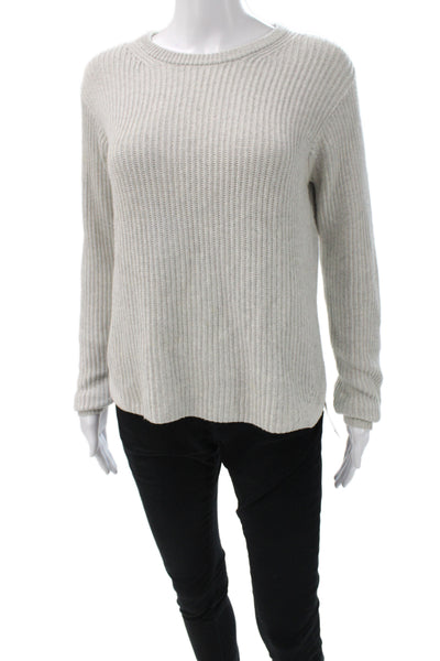 Theory Womens Pullover Sweater Gray Cashcotton Crew Neck Long Sleeve Size PP