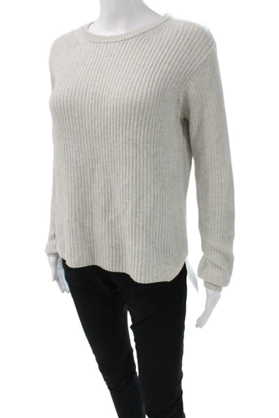 Theory Womens Pullover Sweater Gray Cashcotton Crew Neck Long Sleeve Size PP