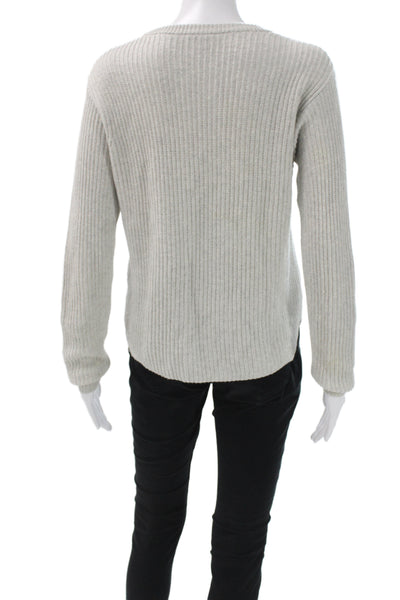Theory Womens Pullover Sweater Gray Cashcotton Crew Neck Long Sleeve Size PP